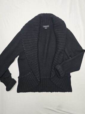 Christopher Fischer 100% Cashmere Black Shawl Collar Cardigan Sweater XL
